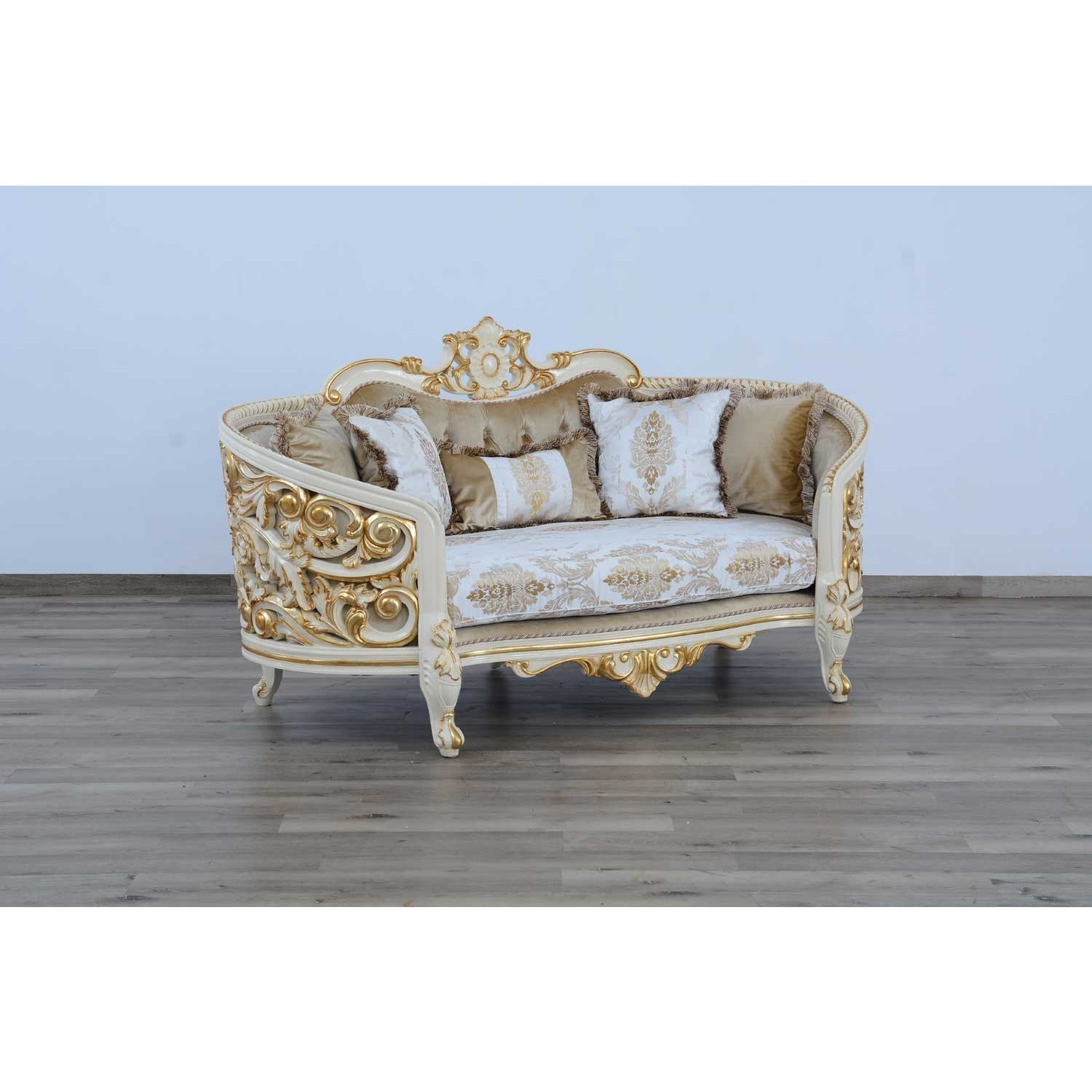 European Furniture - Bellagio 2 Piece Living Room Set in Antique Bronze Beige-Gold - 30016-2SET - New Star Living