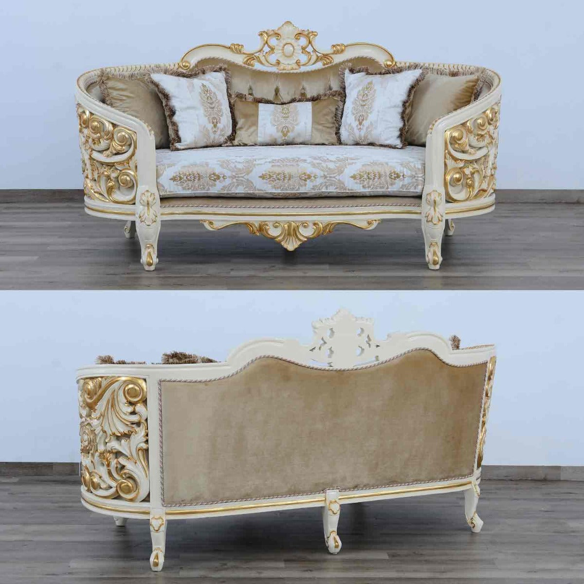 European Furniture - Bellagio 3 Piece Living Room Set in Beige - EF-30017-3SET - New Star Living