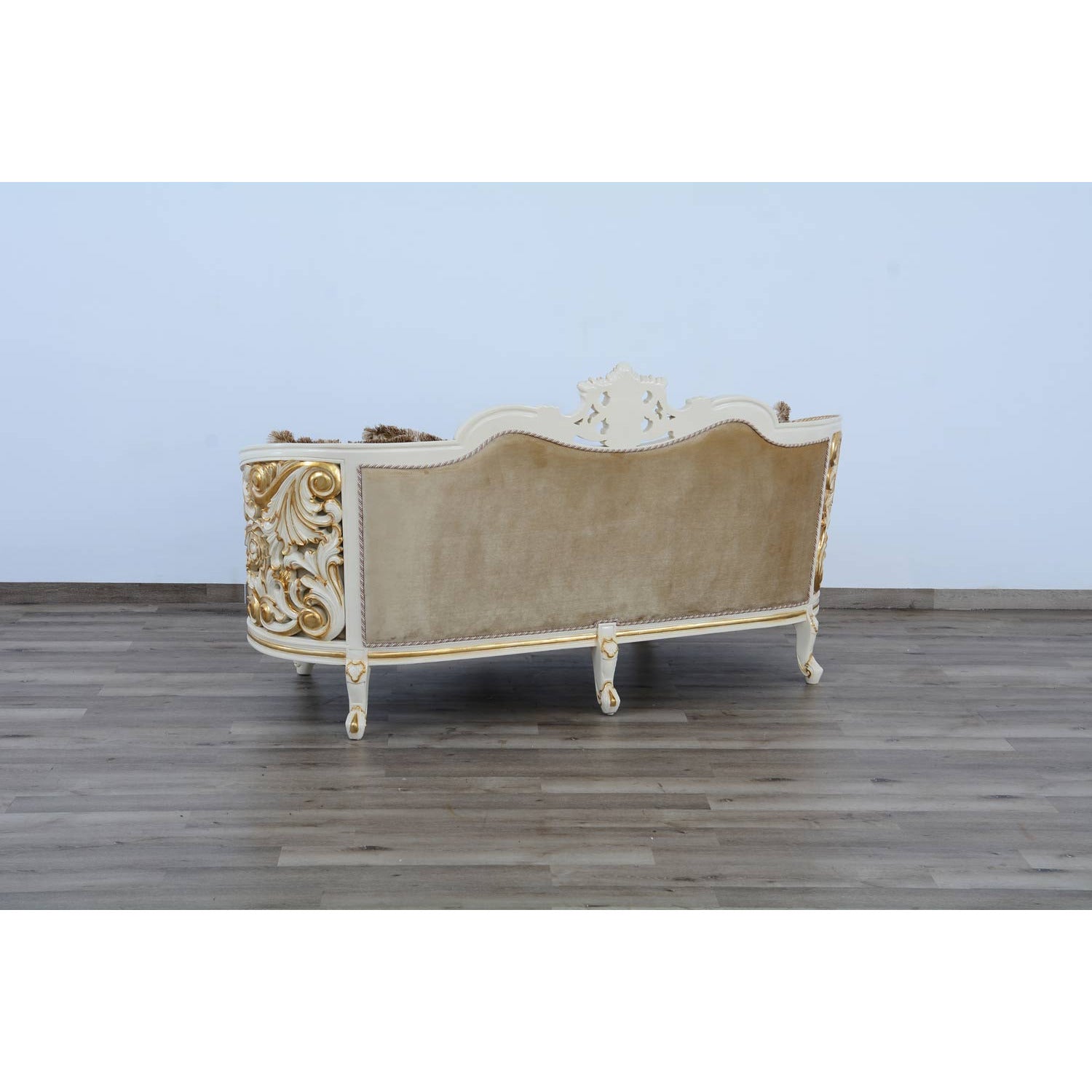 European Furniture - Bellagio Loveseat in Antique Bronze Beige-Gold - 30016-L - New Star Living