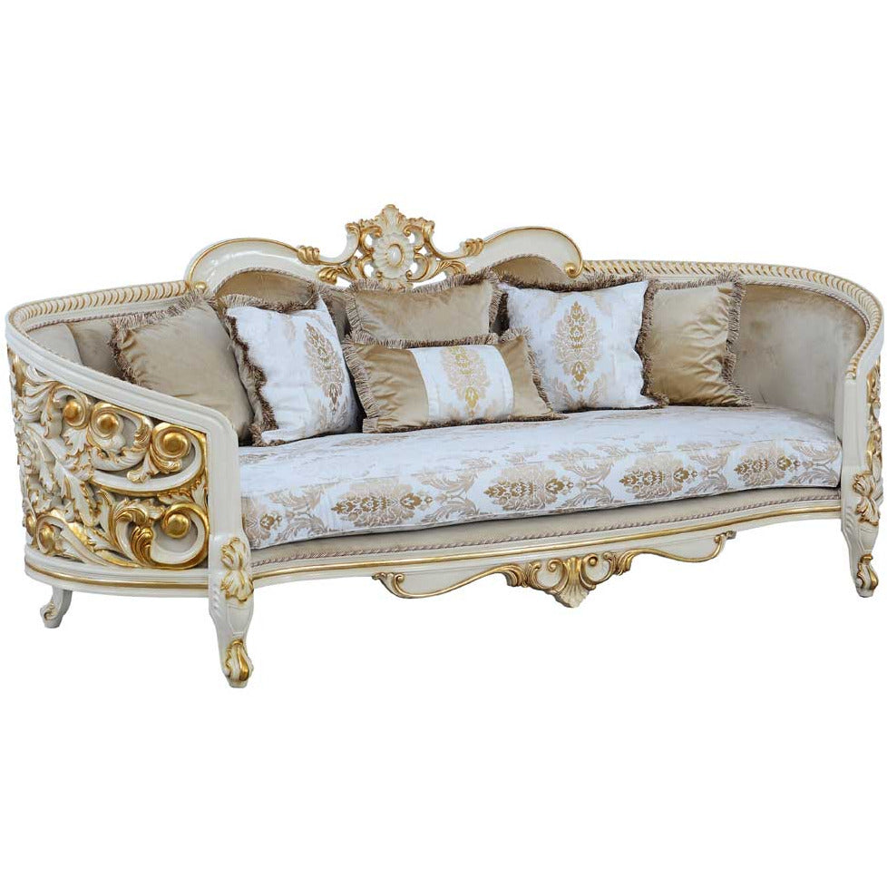 European Furniture - Bellagio 3 Piece Living Room Set in Antique Bronze Beige-Gold - 30016-3SET - New Star Living