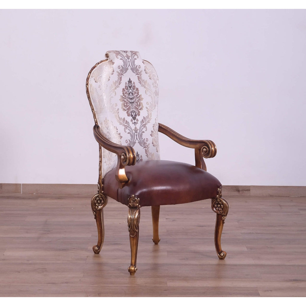 European Furniture - Bellagio Arm Chair Set of 2 in Parisian Bronze - 40055-AC - New Star Living