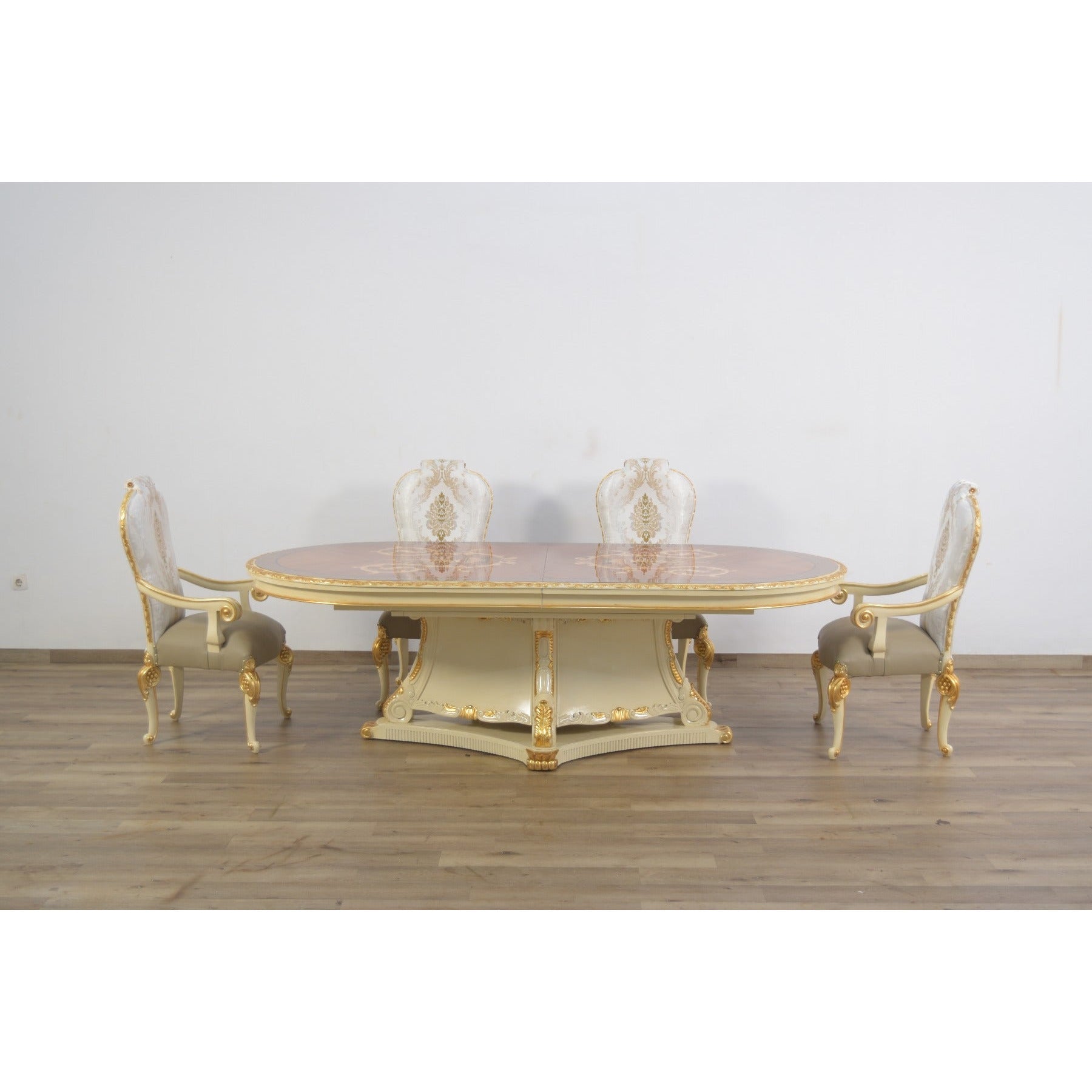 European Furniture - Bellagio Dining Table in Gold Leaf - 40059-DT - New Star Living
