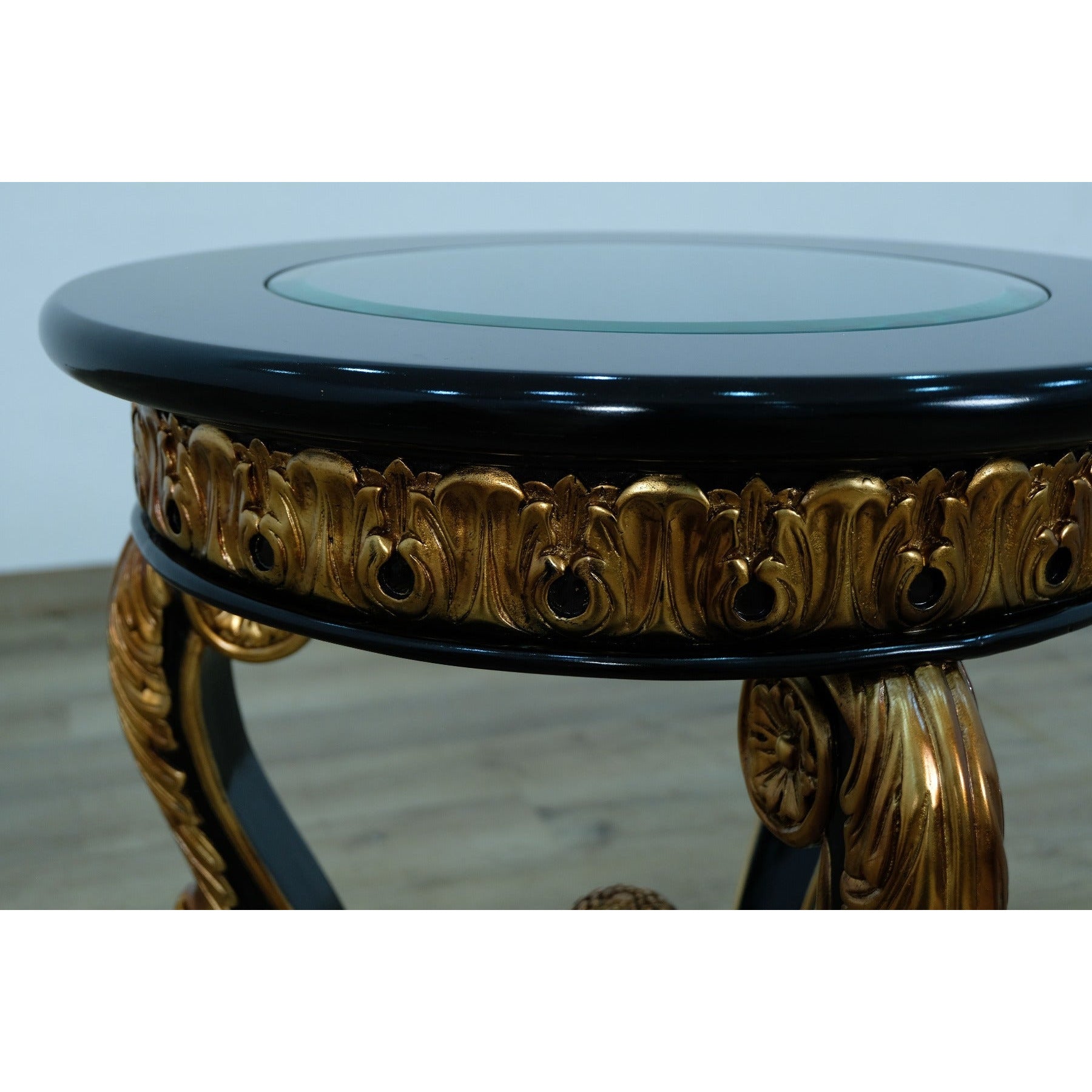 European Furniture - Bellagio III End Table in Black-Gold - 30019-ET - New Star Living
