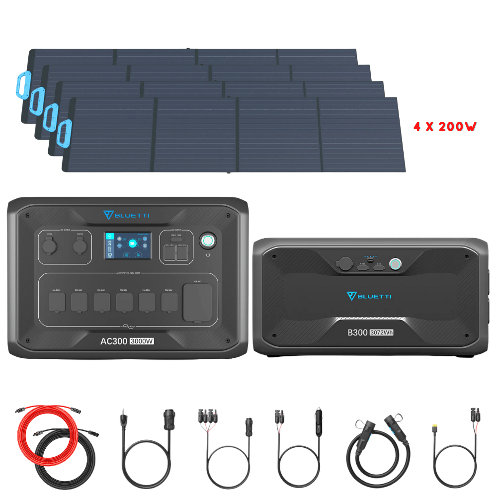 Bluetti AC300 Inverter Module + B300 Batteries + Solar Panels Complete Solar Generator Kit - New Star Living