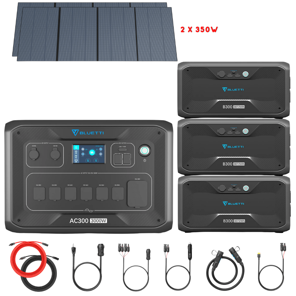 Bluetti AC300 Inverter Module + B300 Batteries + Solar Panels Complete Solar Generator Kit - New Star Living