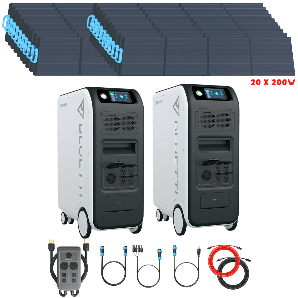 Bluetti [DUAL] EP500 PRO 6,000W 10,200Wh + Solar Panels Complete Solar Generator Kit - New Star Living