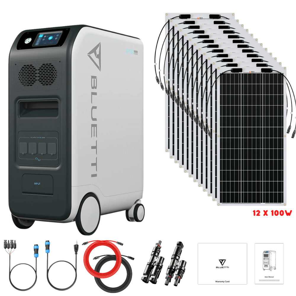Bluetti EP500 2,000W 5,100Wh + Solar Panels Complete Solar Generator Kit - BP-EP500+RS-F100[12]+RS-50102-T2 - Avanquil