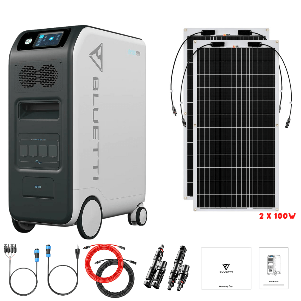 Bluetti EP500 2,000W 5,100Wh + Solar Panels Complete Solar Generator Kit - BP-EP500+RS-F100[2]+RS-50102-T2 - Avanquil