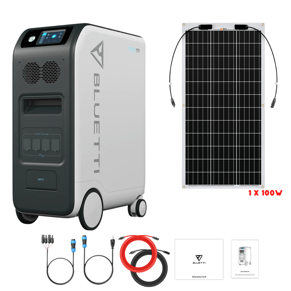 Bluetti EP500 2,000W 5,100Wh + Solar Panels Complete Solar Generator Kit - BP-EP500+RS-F100+RS-50102 - Avanquil