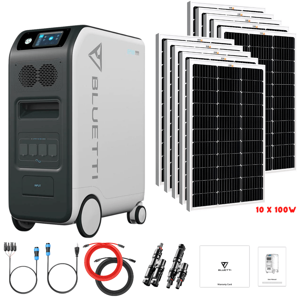 Bluetti EP500 2,000W 5,100Wh + Solar Panels Complete Solar Generator Kit - BP-EP500+RS-M100[10]+RS-50102-T2 - Avanquil