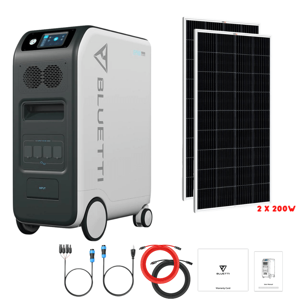 Bluetti EP500 2,000W 5,100Wh + Solar Panels Complete Solar Generator Kit - BP-EP500+RS-M200[2]+RS-50102 - Avanquil