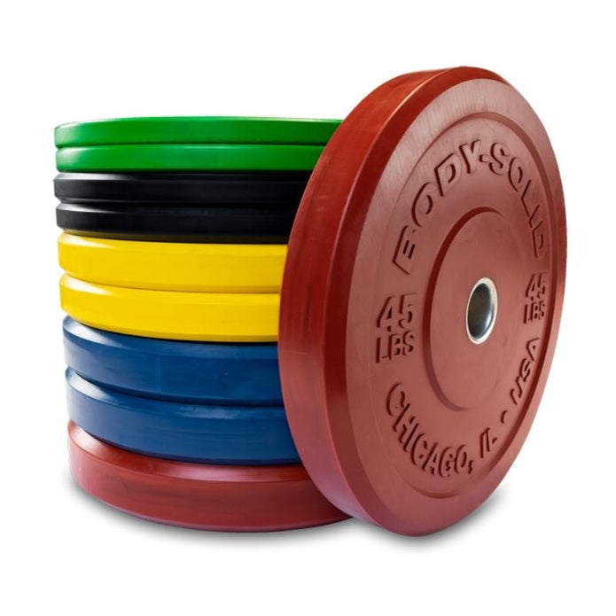 Body-Solid OBPXC260 260lb Chicago Extreme Colored Bumper Plate Set - New Star Living