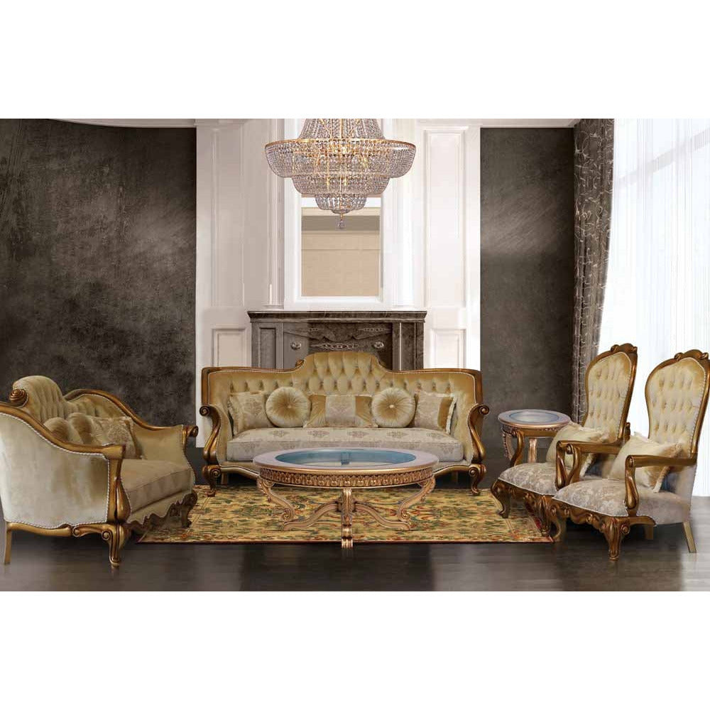 European Furniture - Carlotta 4 Piece Luxury Living Room Set in Golden Bronze - 41951-SL2C - New Star Living