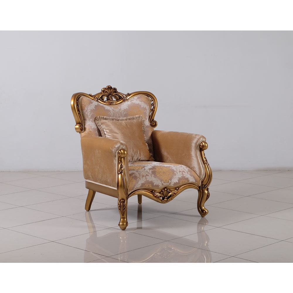 European Furniture - Cleopatra 3 Piece Luxury Living Room Set in Golden Bronze - 4798-SLC - New Star Living