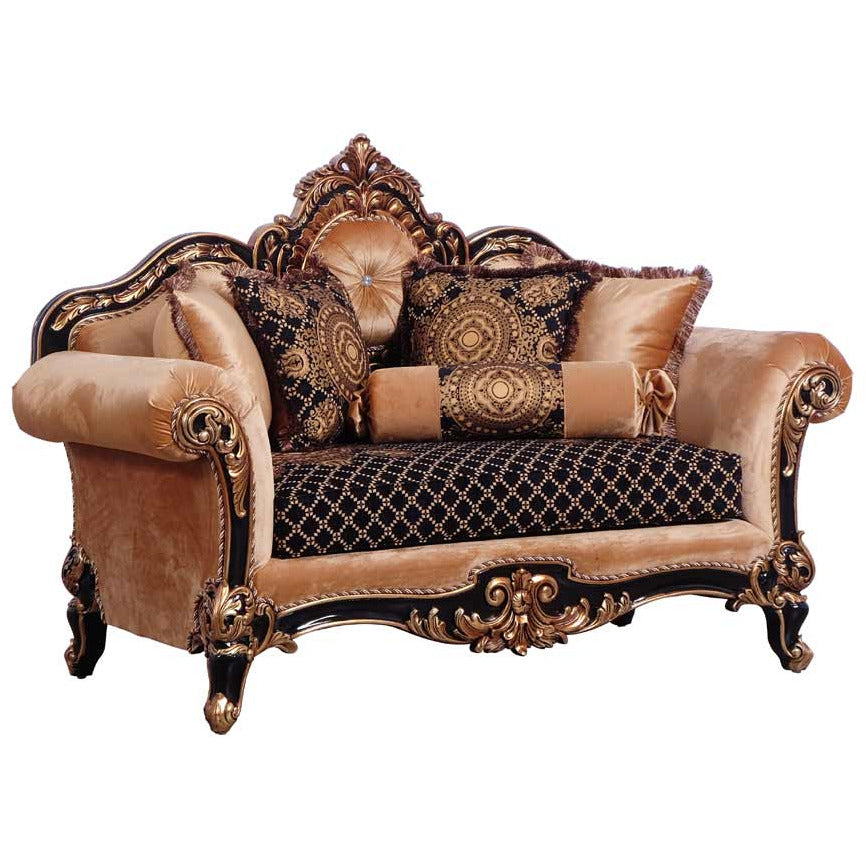 European Furniture - Raffaello 3 Piece Living Room Set in Black Gold - 41024-3SET - New Star Living