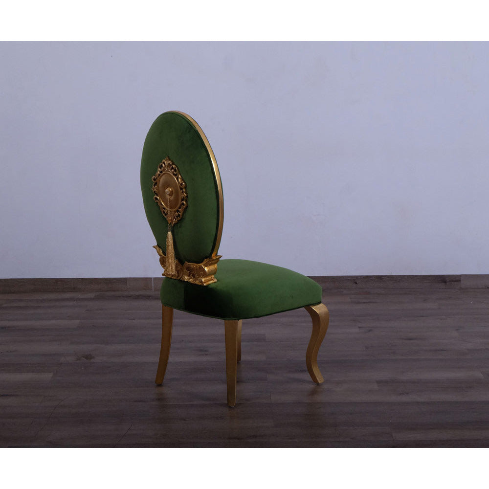 European Furniture - Luxor Luxury Side Chair in Green - Set of 2 - 68582EM-SC - New Star Living
