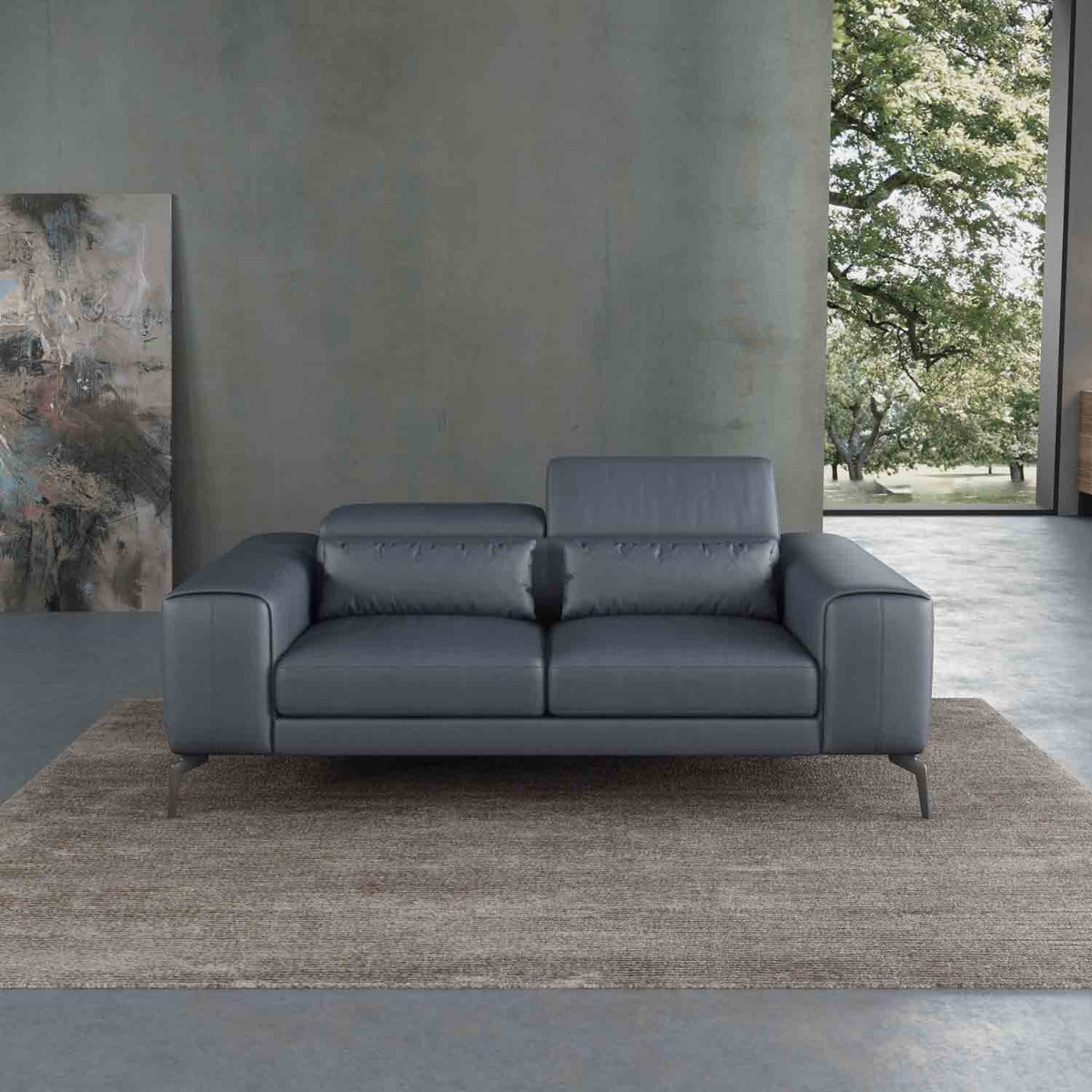 European Furniture - Cavour 3 Piece Living Room Set in Smokey Gray - 12550-3SET - New Star Living