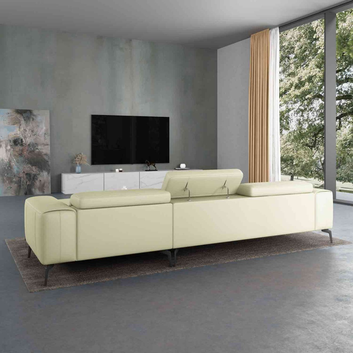 European Furniture - Cavour Right Hand Facing Sectional In off White - 12557R-3RHF - New Star Living
