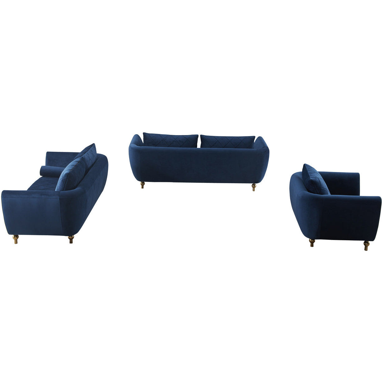 European Furniture - Sipario Vita 2 Piece Living Room Set in Blue - 22560-SET2 - New Star Living