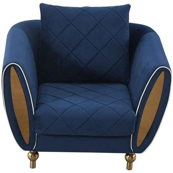European Furniture - Sipario Vita 3 Piece Living Room Set in Blue - 22560-SET3 - New Star Living