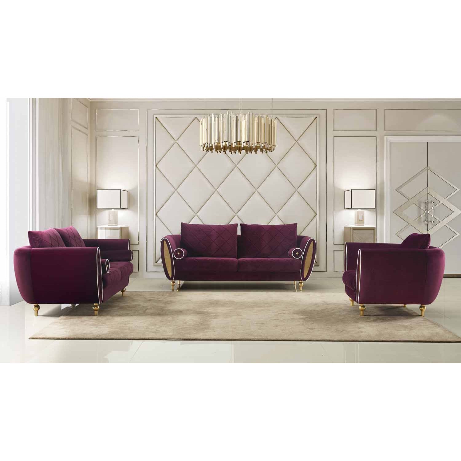 European Furniture - Sipario Vita Loveseat in Purple - 22561-L - New Star Living