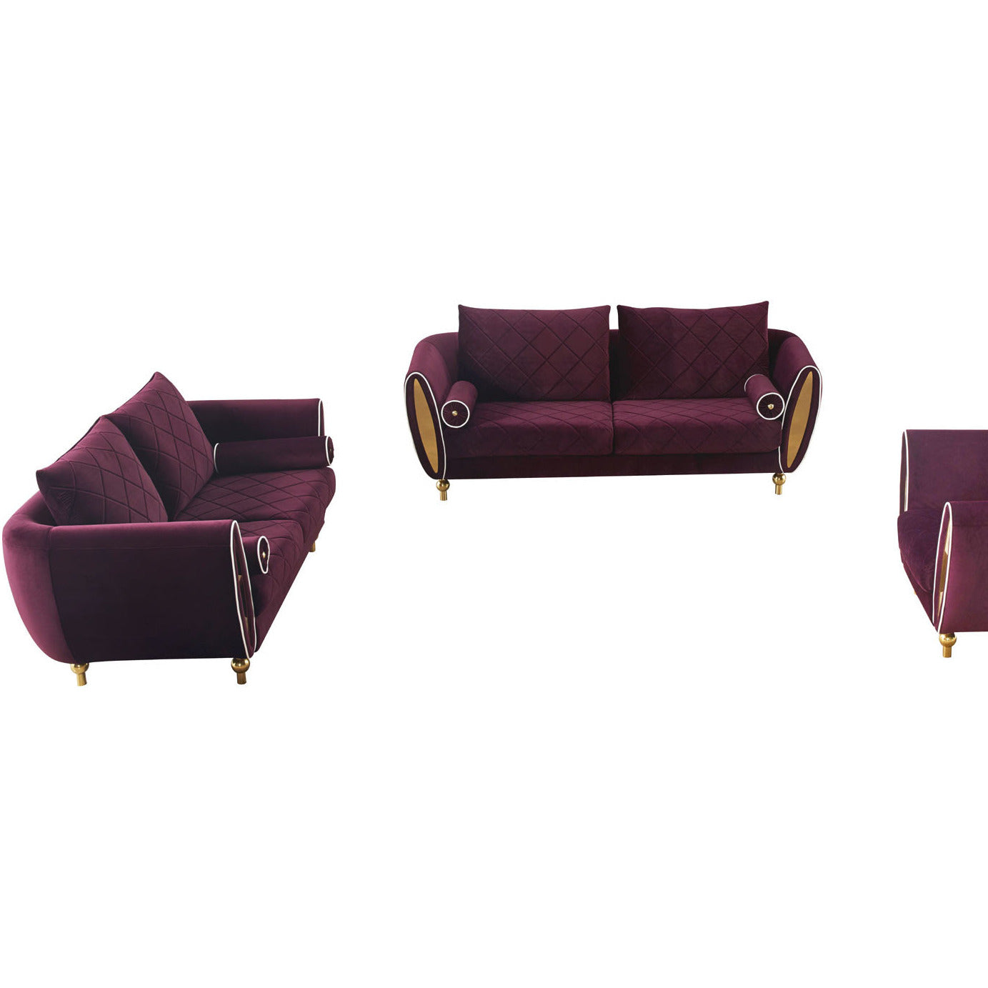 European Furniture - Sipario Vita Sofa in Purple - 22561-S - New Star Living
