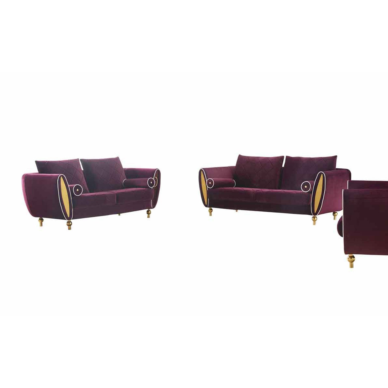 European Furniture - Sipario Vita 2 Piece Living Room Set in Purple - 22561-SET2 - New Star Living