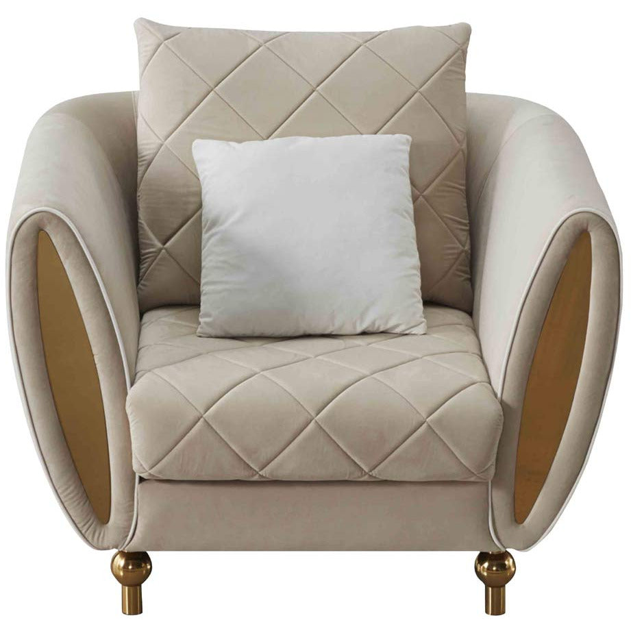European Furniture - Sipario Vita Chair in Beige - 22562-C - New Star Living