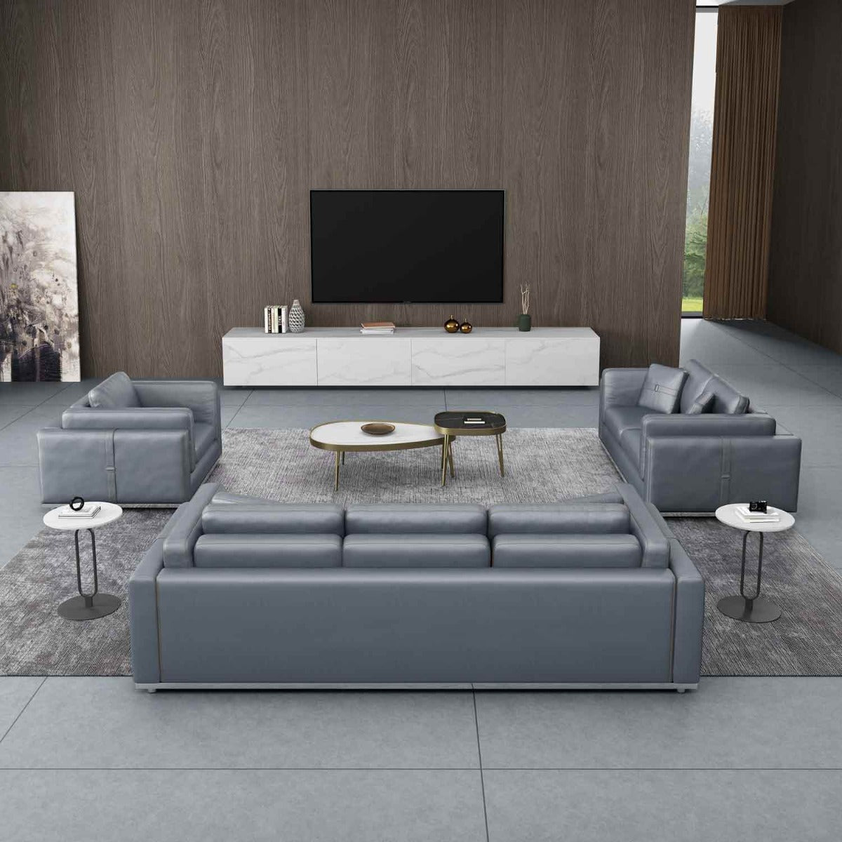 European Furniture - Picasso Sofa in Smokey Gray - 25550-S - New Star Living