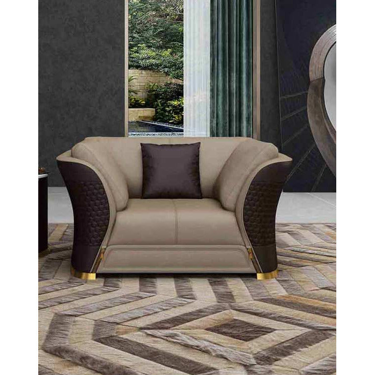 European Furniture - Vogue Chair in Beige-Chocolate - 27990-C - New Star Living