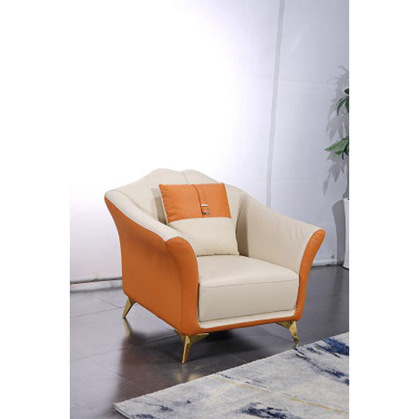European Furniture - Winston Chair in White-Orange - 29050-C - New Star Living