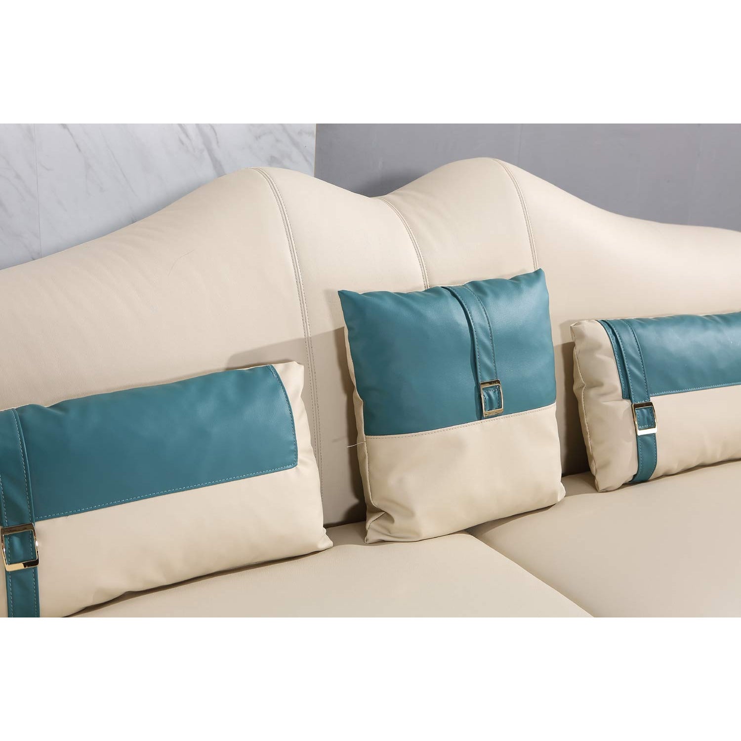 European Furniture - Winston Sofa in White-Blue - 29052-S - New Star Living