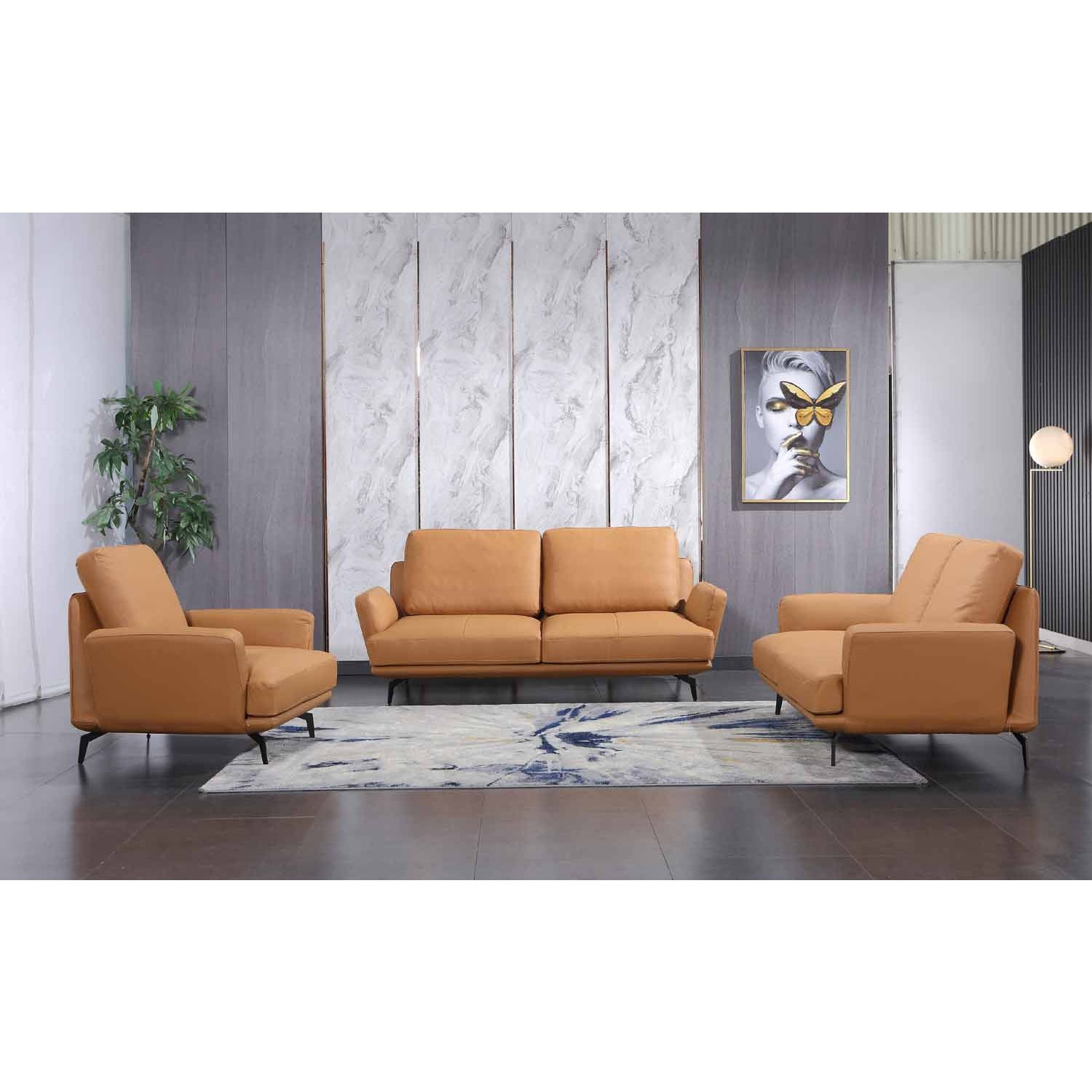 European Furniture - Tratto Chair in Cognac - 37457-C - New Star Living