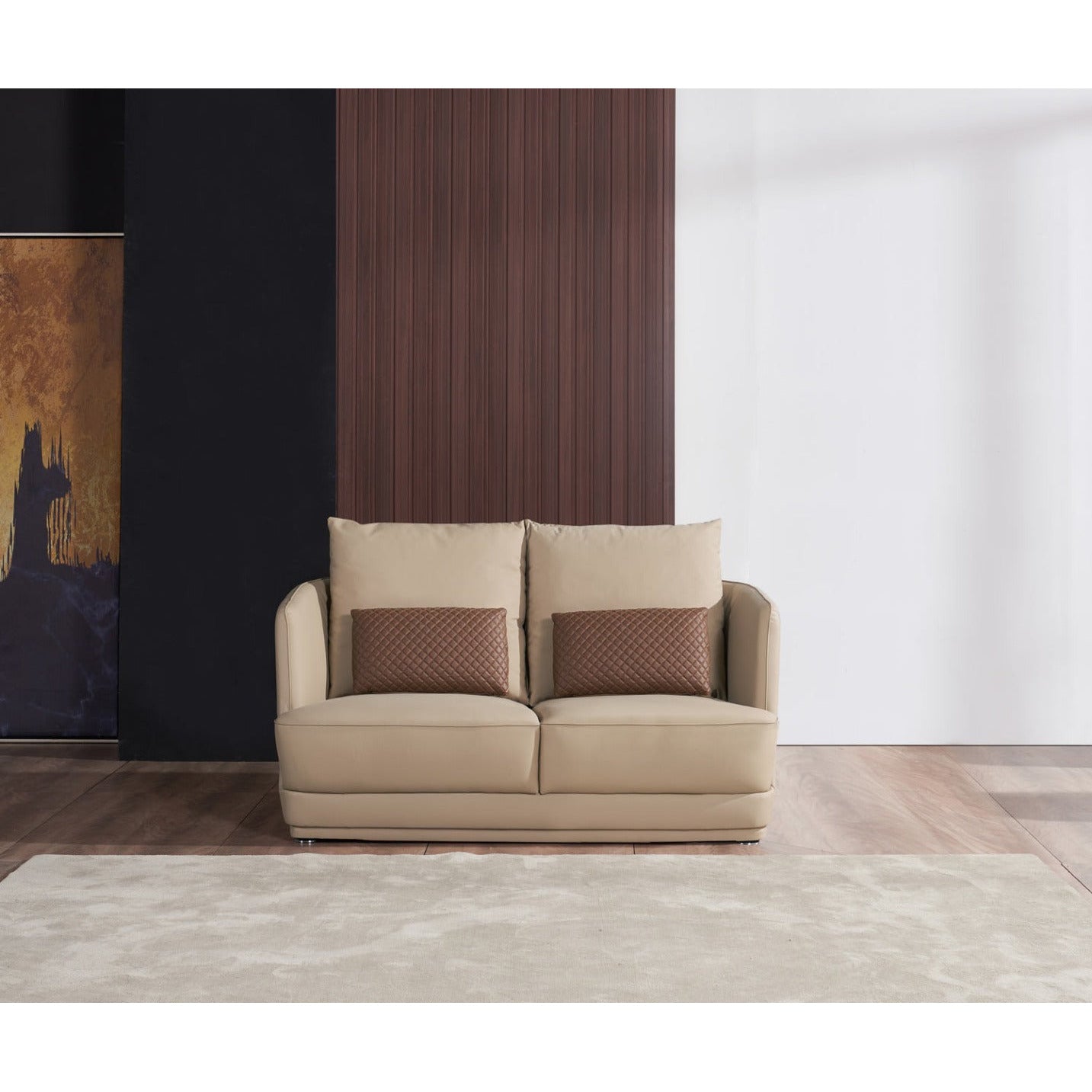 European Furniture - Glamour 2 Piece Living Room Set in Tan-Brown - 51617-2SET - New Star Living