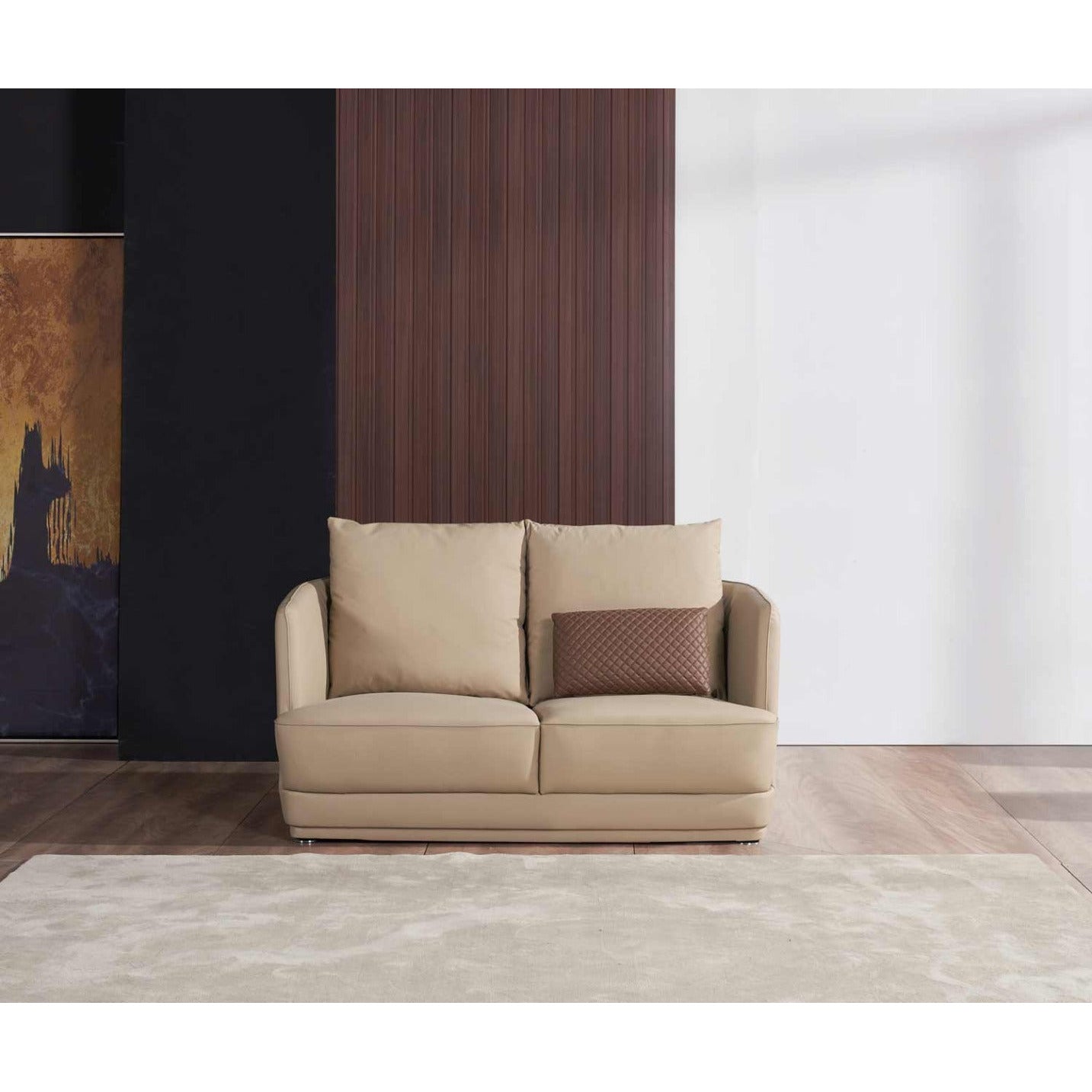 European Furniture - Glamour Loveseat in Tan-Brown - 51617-L - New Star Living