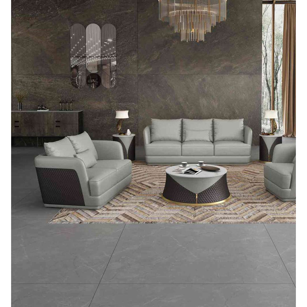 European Furniture - Glamour 2 Piece Living Room Set in Grey-Chocolate - 51618-2SET - New Star Living