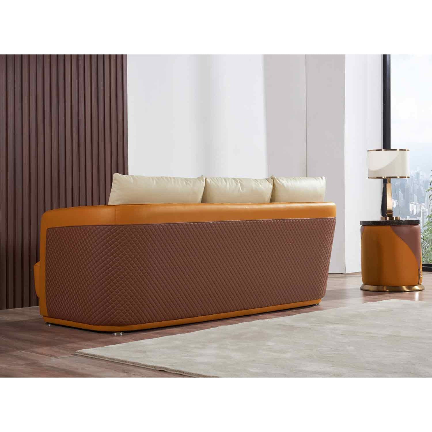 European Furniture - Glamour Sofa in Orange-Brown - 51619-S - New Star Living