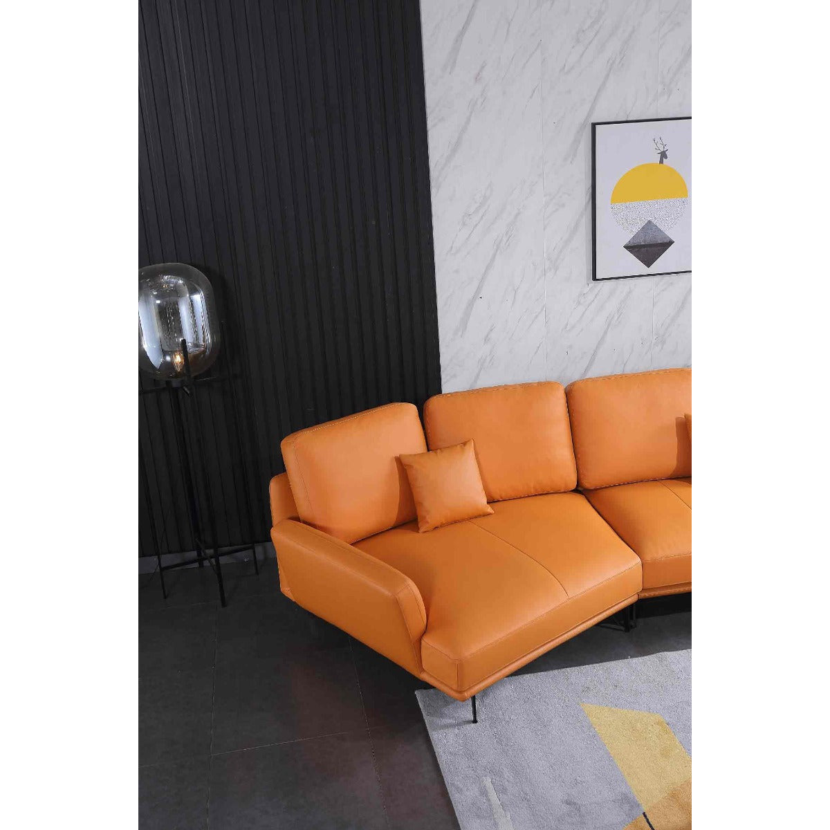 European Furniture - Galaxy Left Hand Chaise Sectional in Smokey Orange - 54431L-3LHC - New Star Living