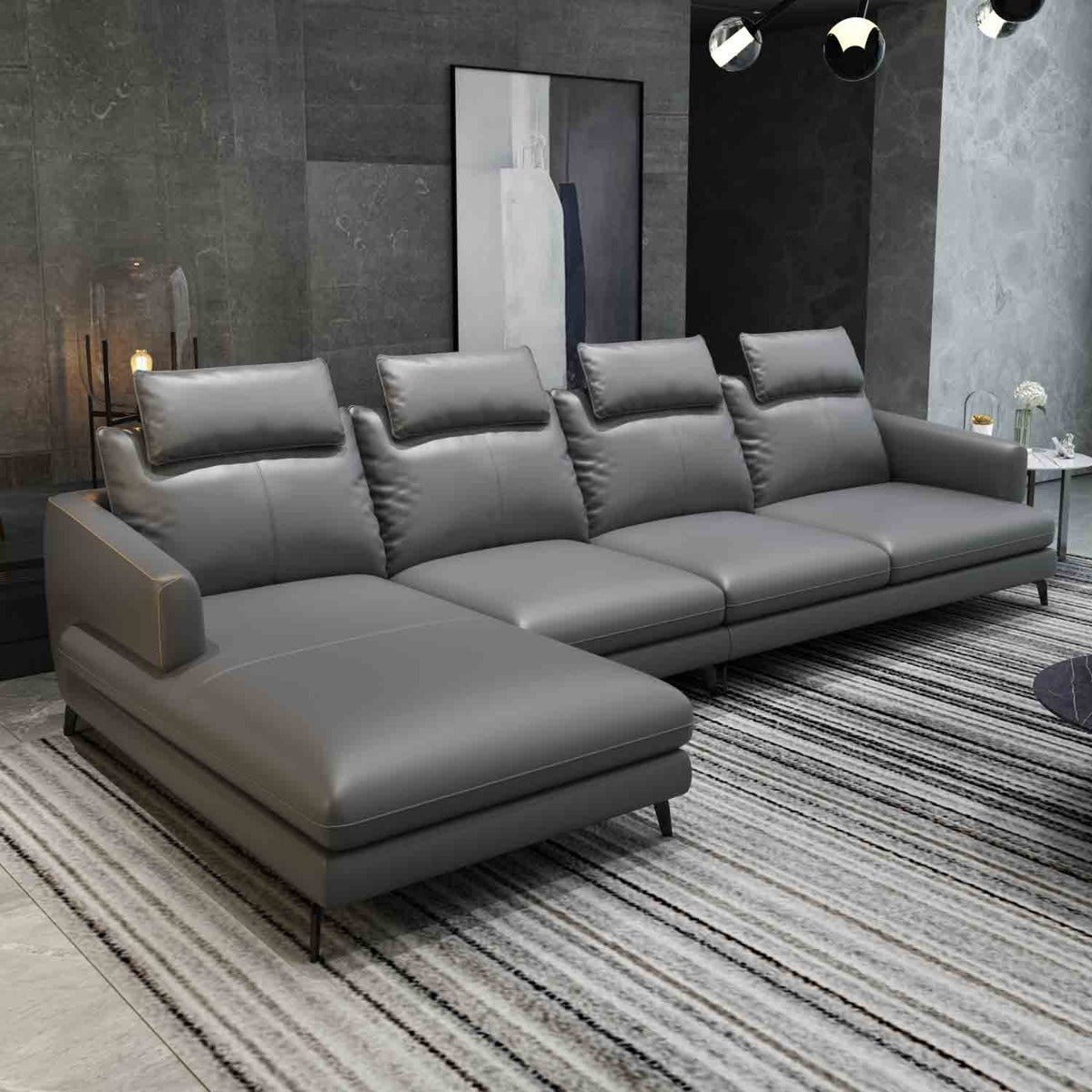 European Furniture - Marconi Left Hand Facing Sectional in Smokey Grey - 74539L-3LHF - New Star Living