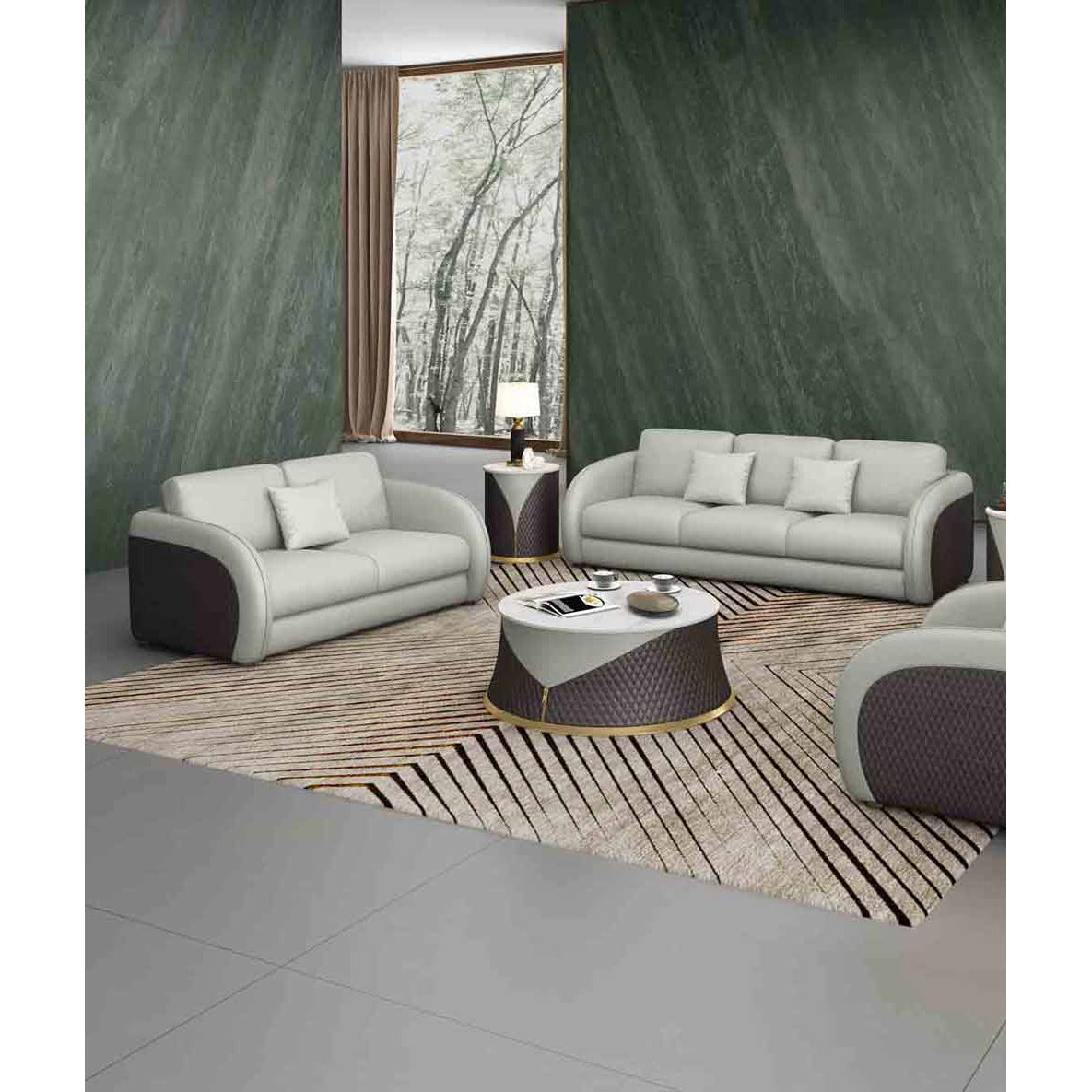 European Furniture - Noir Sofa in Grey & Chocolate - 90882-S - New Star Living