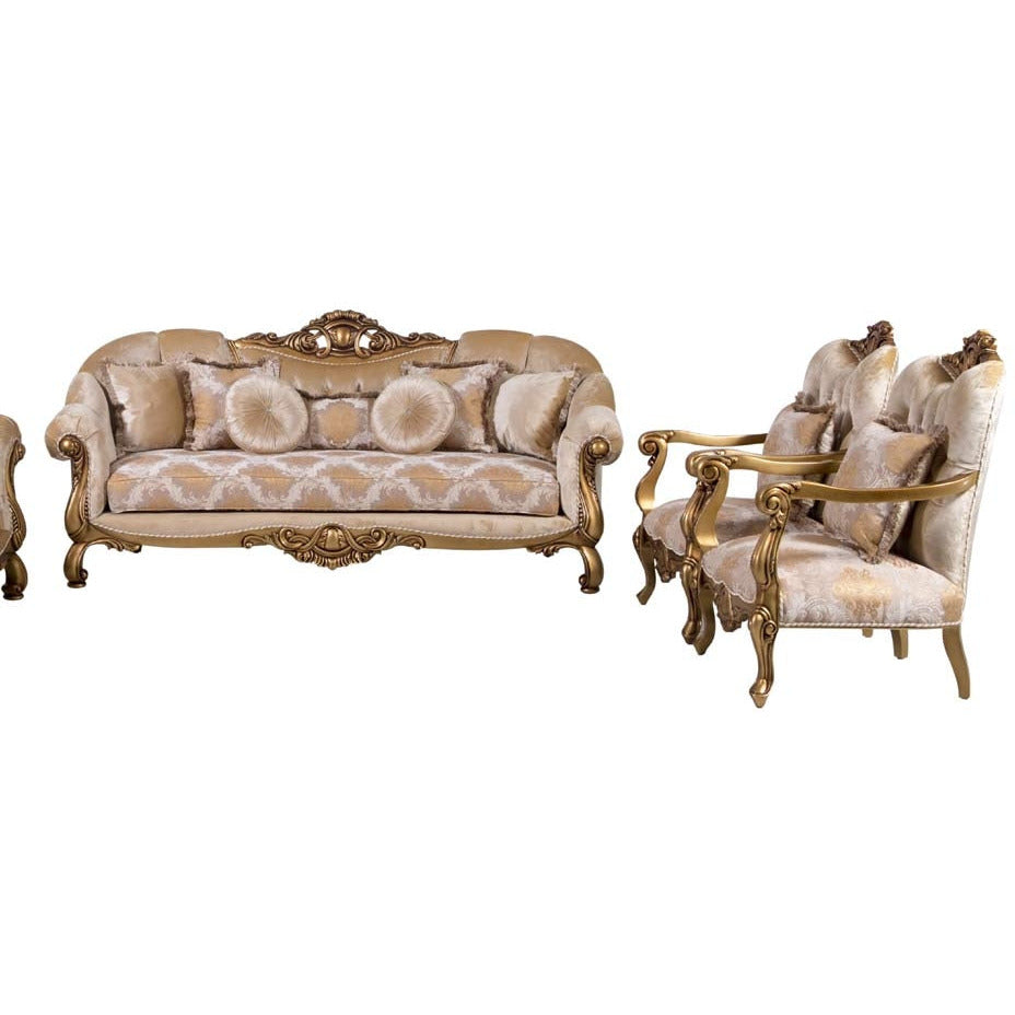 European Furniture - Golden Knights 2 Piece Luxury Living Room Set in Golden Bronze - 4590-SC - New Star Living
