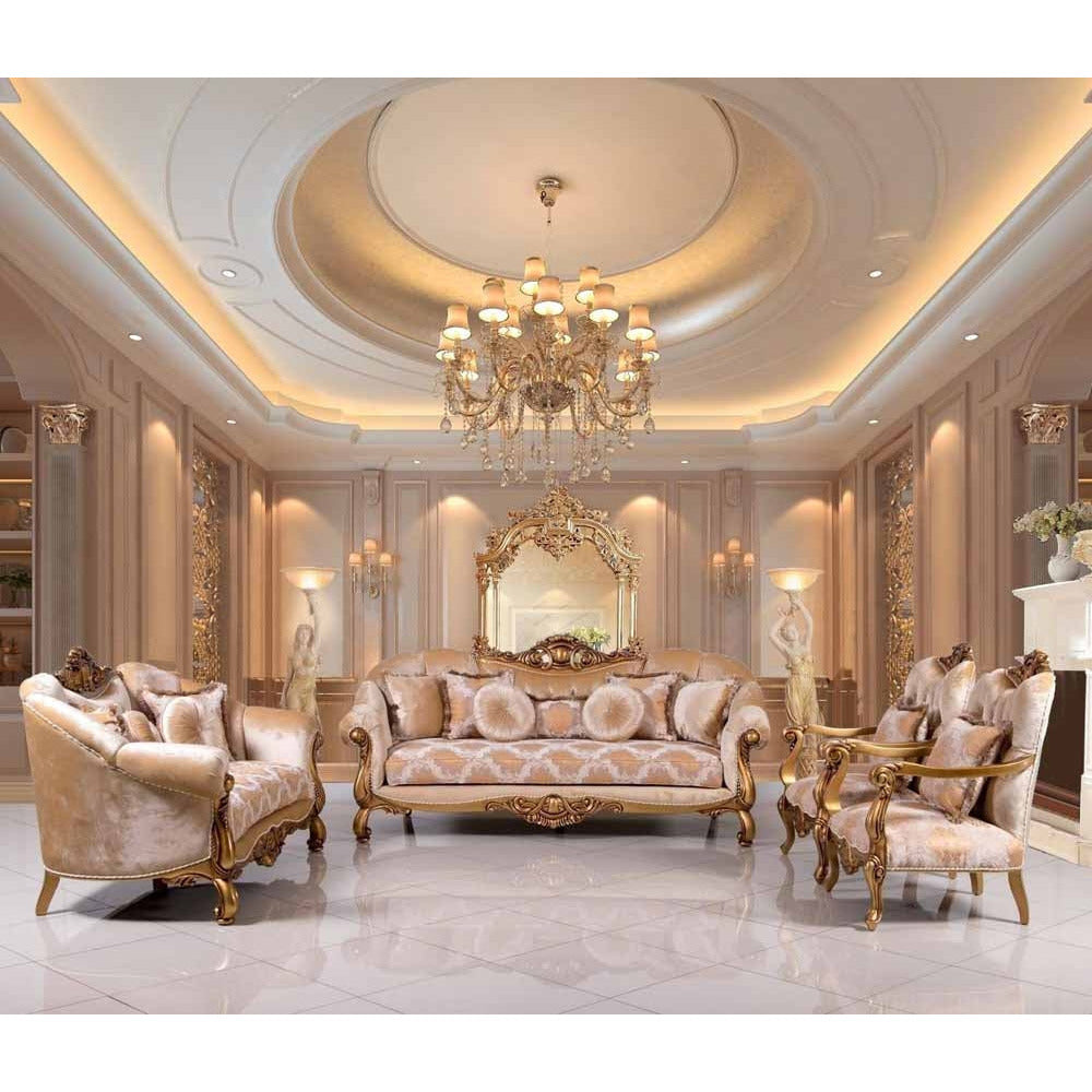 European Furniture - Golden Knights 2 Piece Luxury Sofa Set in Golden Bronze - 4590-SL - New Star Living