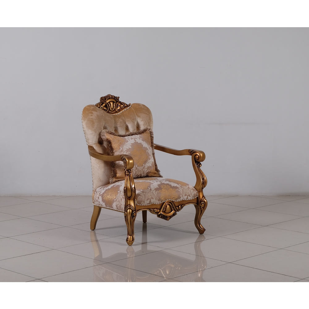 European Furniture - Golden Knights 3 Piece Luxury Living Room Set in Golden Bronze - 4590-S2C - New Star Living