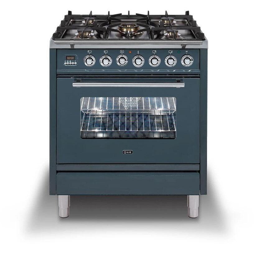 ILVE 30" Professional Plus Series Freestanding Single Oven Dual Fuel Range with 5 Sealed Burners - UPW76DMP - New Star Living