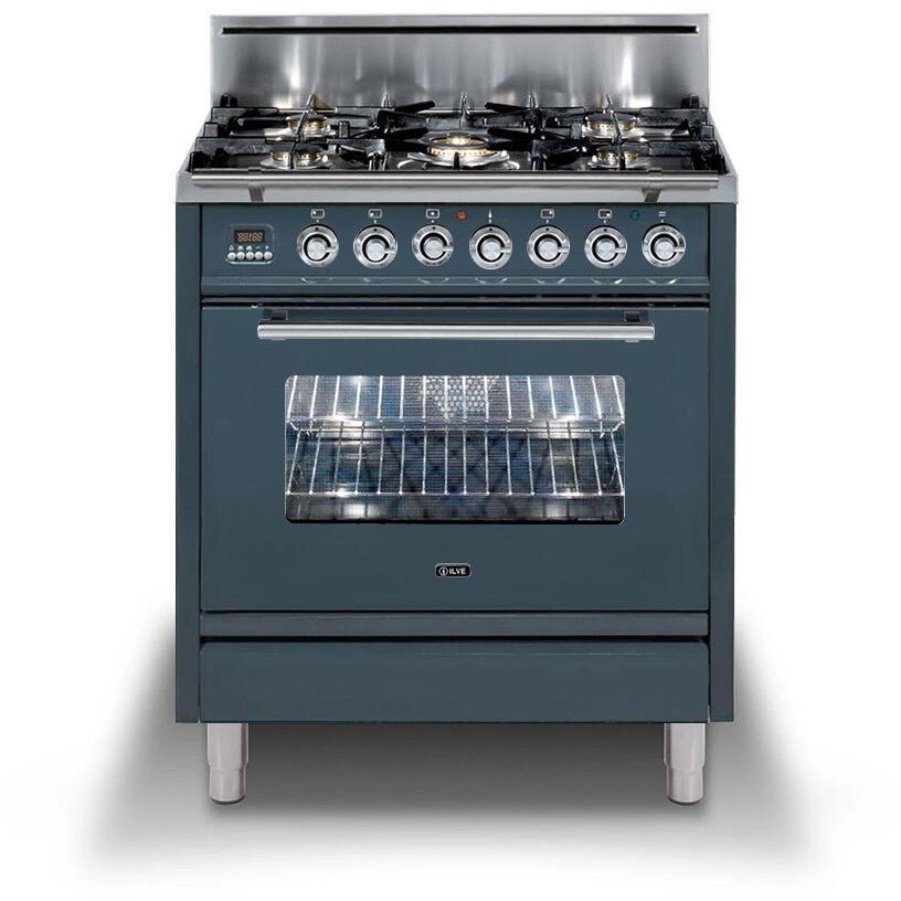 ILVE 30" Professional Plus Series Freestanding Single Oven Gas Range with 5 Sealed Burners - UPW76DV - New Star Living