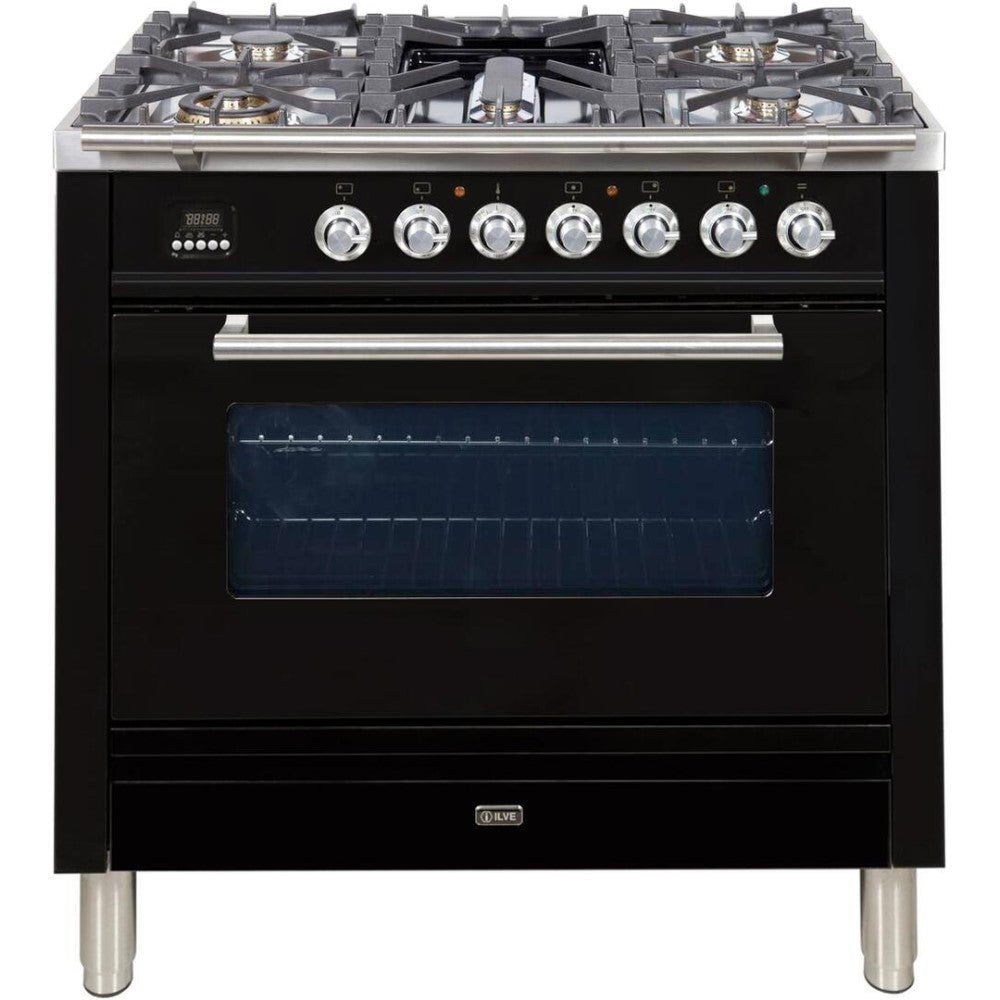 ILVE 36" Professional Plus Series Freestanding Single Oven Dual Fuel Range with 5 Sealed Burners and Griddle - UPW90FDM - New Star Living