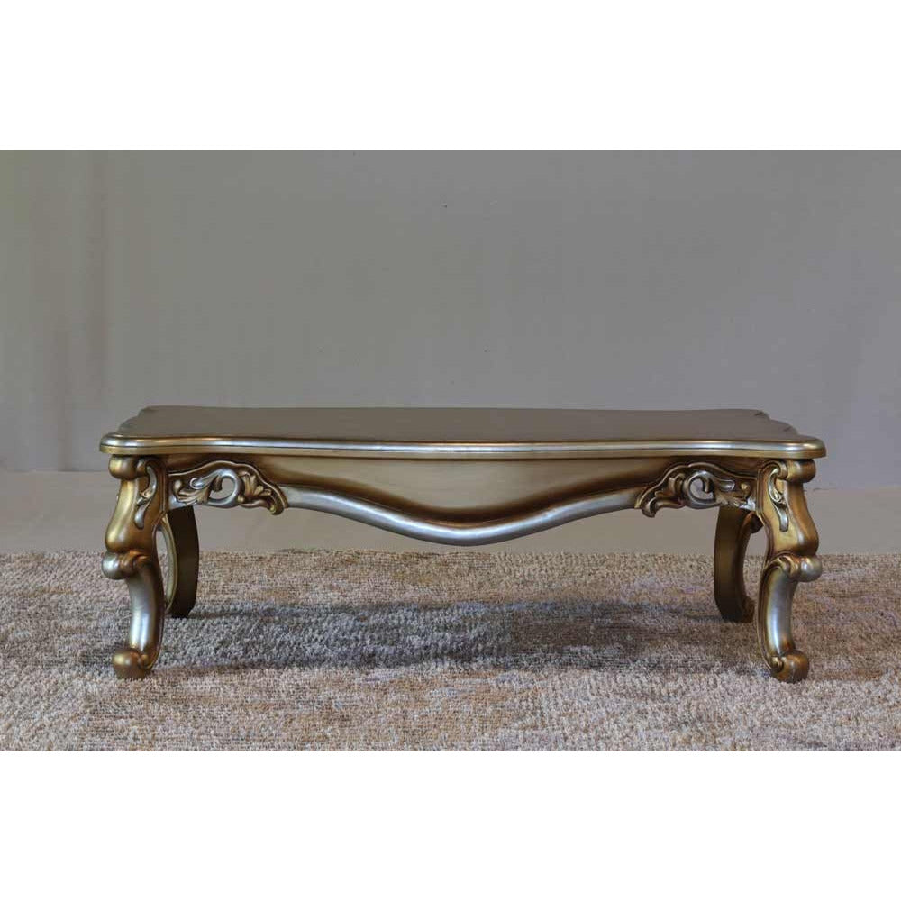 European Furniture - Alexsandra Luxury Coffee Table in Golden Brown with Antique Silver - 43553-CT - New Star Living