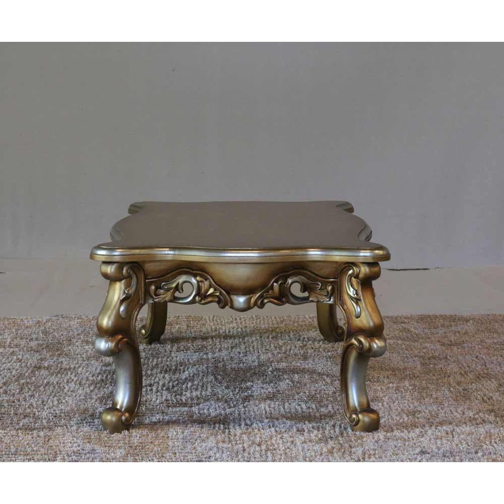 European Furniture - Alexsandra Luxury End Table in Golden Brown with Antique Silver - 43553-ET - New Star Living