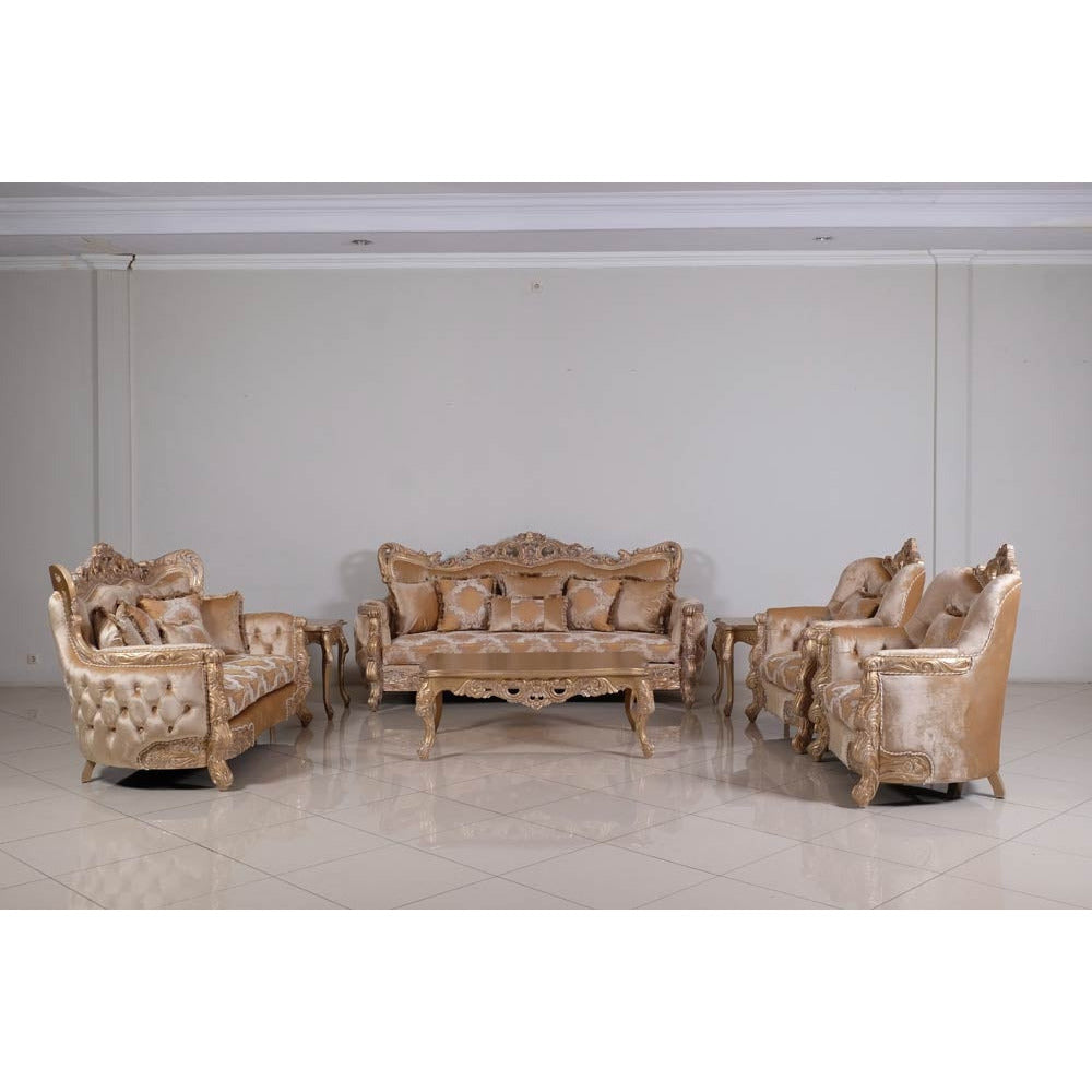 European Furniture - Imperial Palace 4 Piece Luxury Living Room Set in Dark Champagne - 32006-SL2C - New Star Living