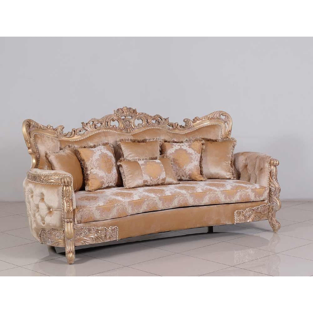 European Furniture - Imperial Palace 2 Piece Luxury Sofa Set in Dark Champagne - 32006-SC - New Star Living